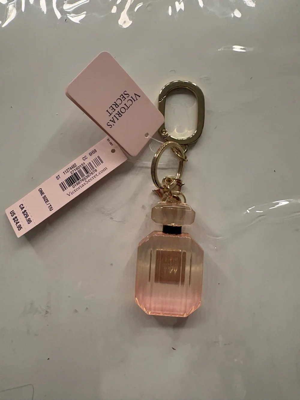 Victoria's Secret Pink Perfume Bottle Key & Card Holder Keychain
